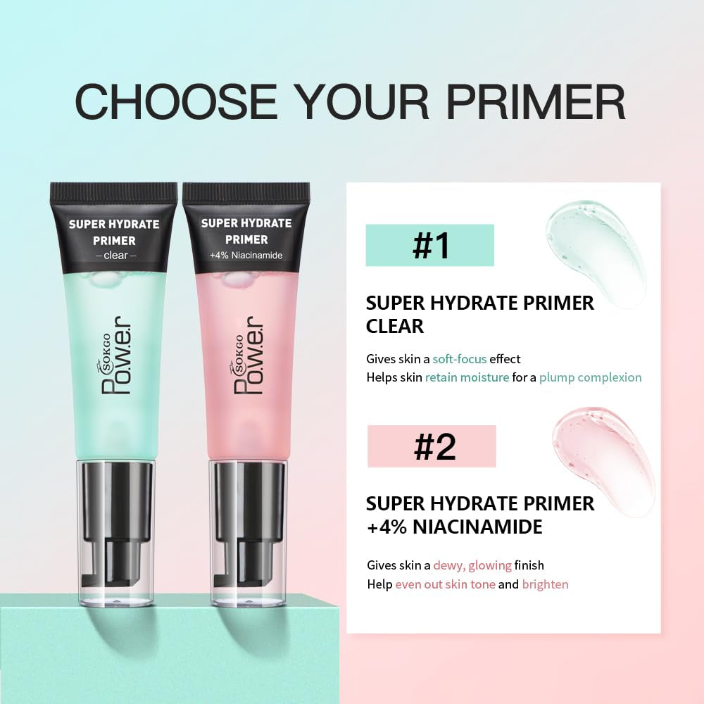 Power Face Primer, Hydrating Face Primer, Moisturizes Primes, Primer Face Makeup, Makeup Primer, Face Primer, Hydrating Primer, Perfect Gel-Based, Hydrating Face Primer (2PCS Pink, Large)