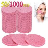 50-1000PCS Compress Face Wash Puff Natural Wood Pulp Sponge Face Wash Puff Foaming Face Puff Cosmetic Puff Face Cleansing Sponge