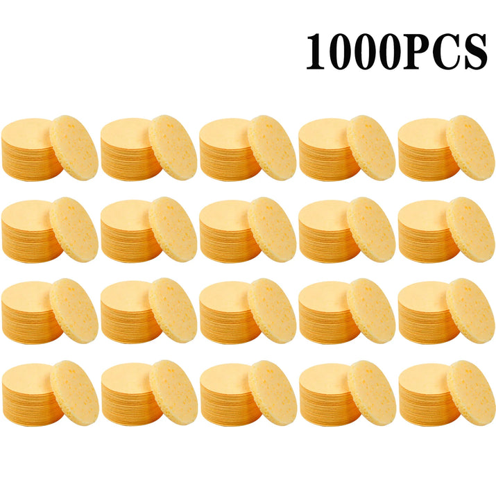 50-1000PCS Compress Face Wash Puff Natural Wood Pulp Sponge Face Wash Puff Foaming Face Puff Cosmetic Puff Face Cleansing Sponge